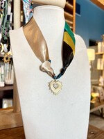 Bloom and Company Solid Heart Pendant Scarf Necklace