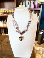 Bloom and Company Cream Puffy Heart Charm Necklace