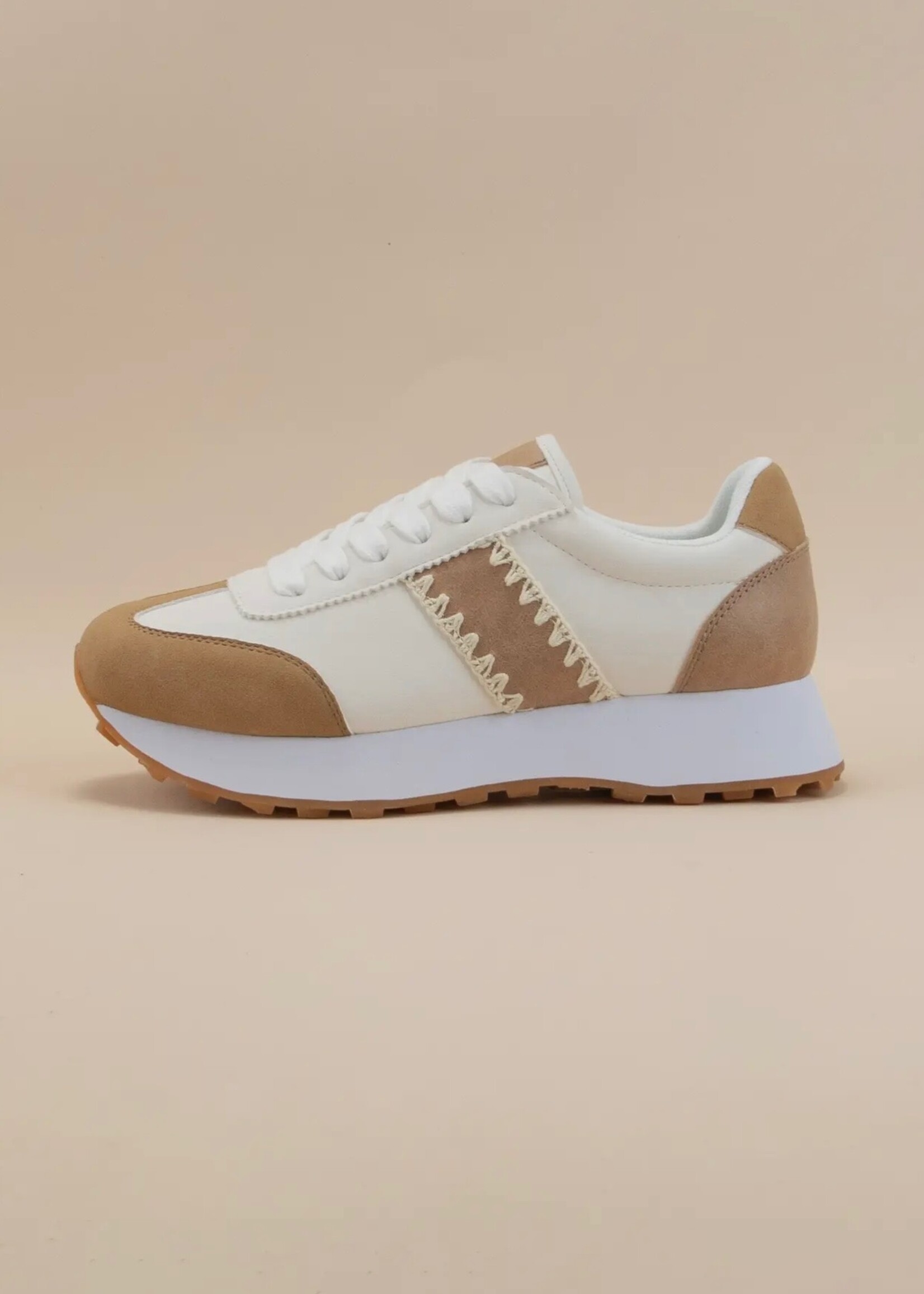 Bloom and Company Toffee Poetry Stitched Sneaker