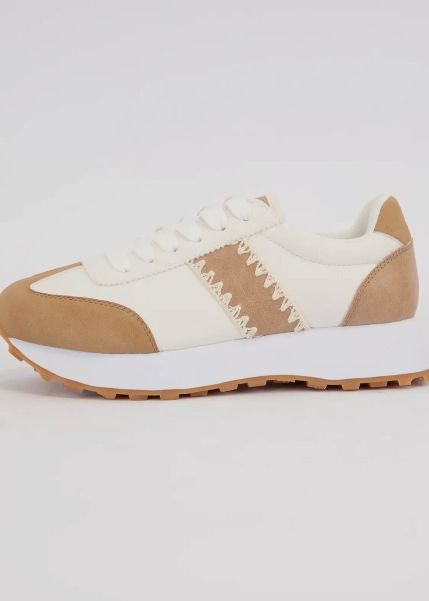 Bloom and Company Toffee Poetry Stitched Sneaker