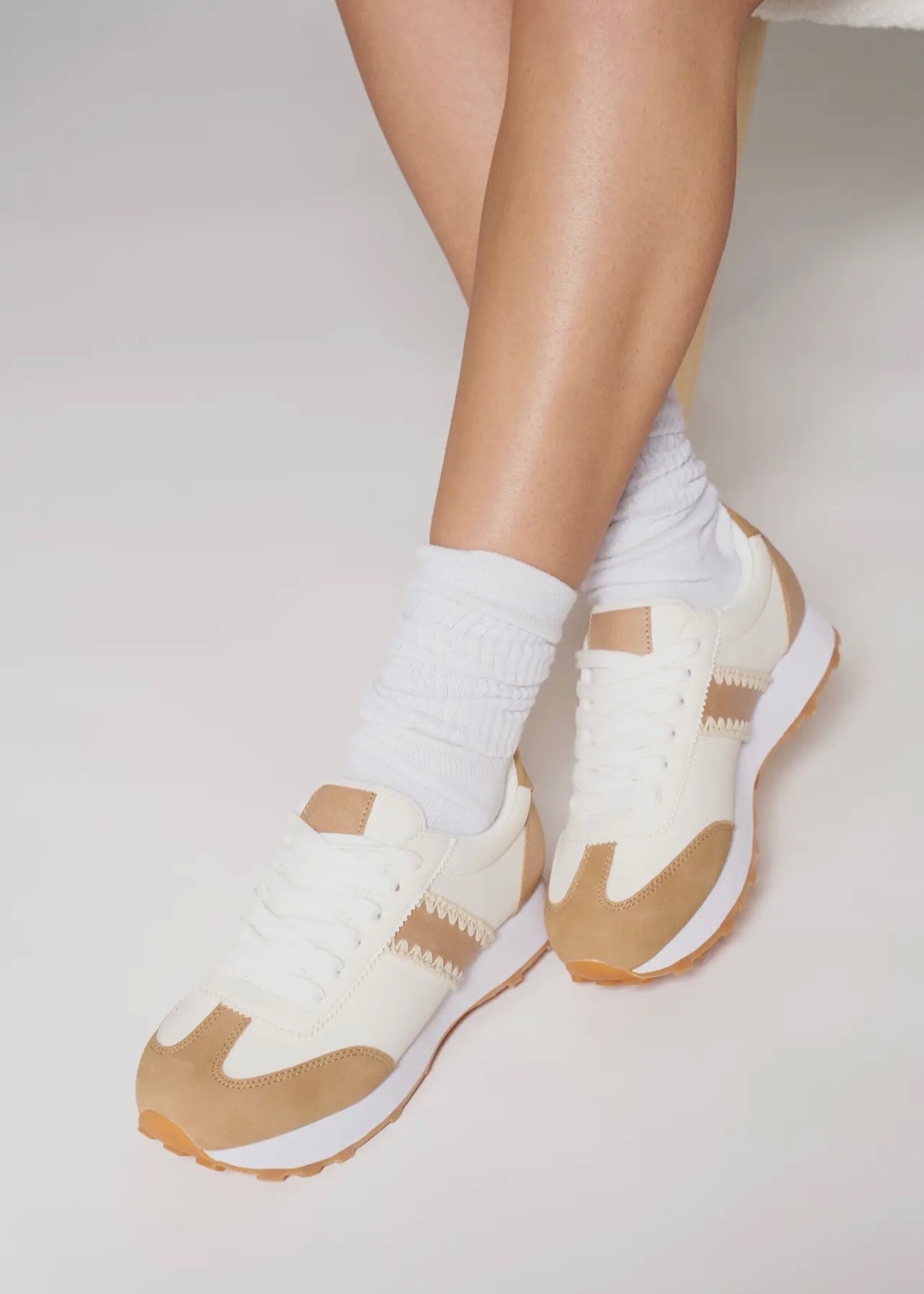Bloom and Company Toffee Poetry Stitched Sneaker