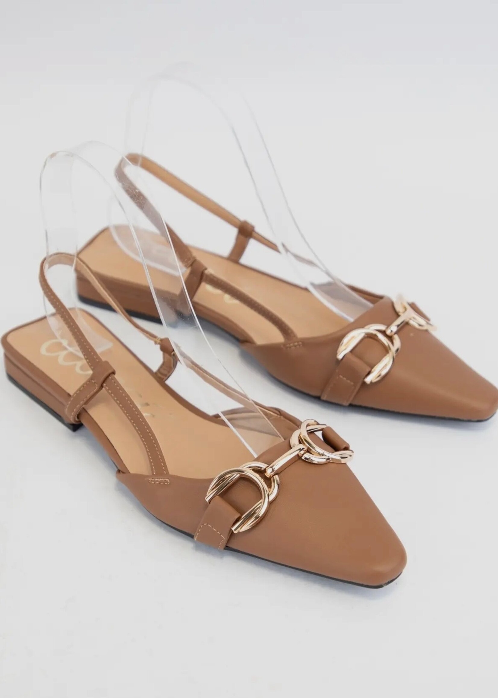 Bloom and Company Brown Gold Link Pointed Flat