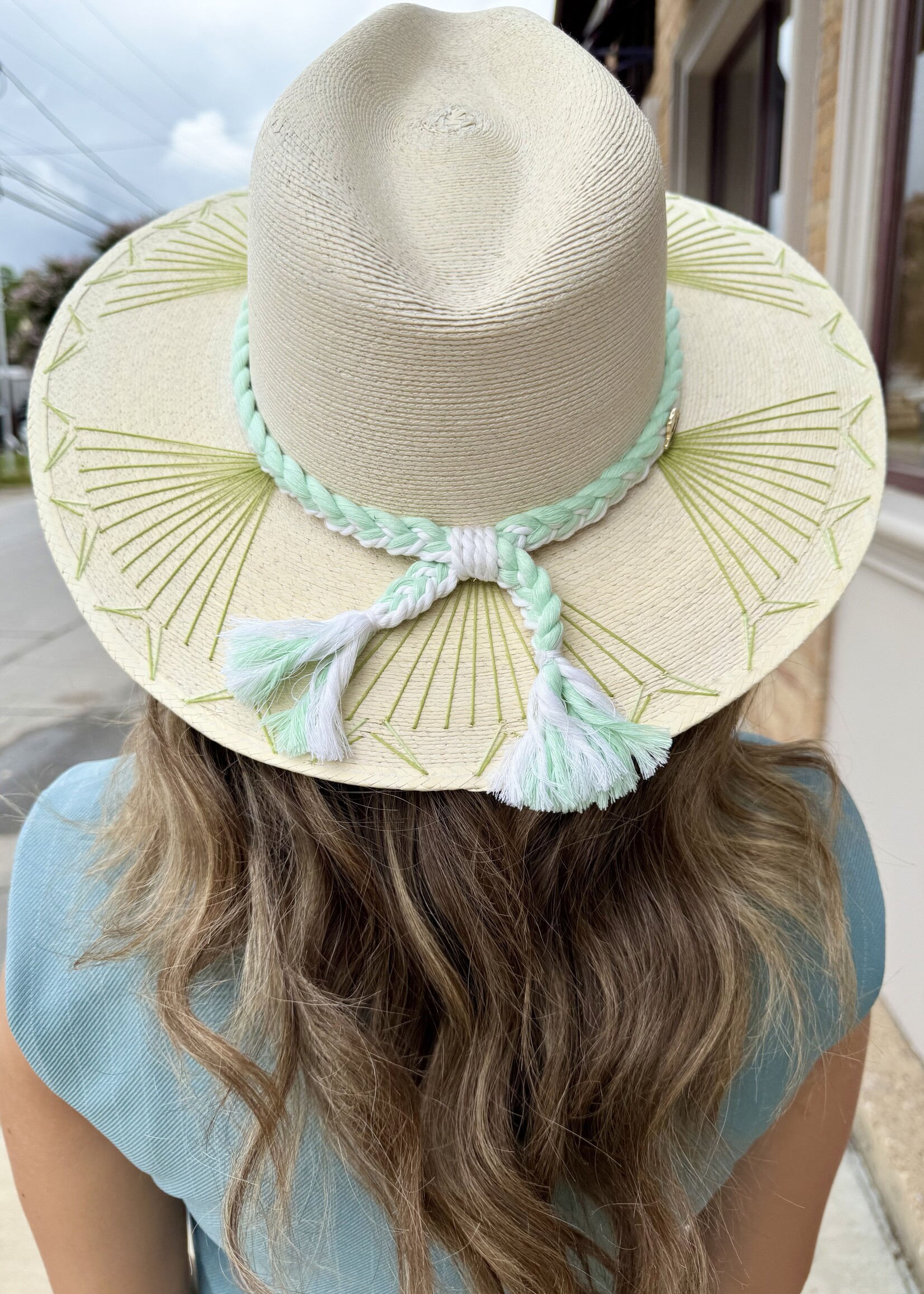 Bloom and Company Mallorca Hat Lime & Turquoise