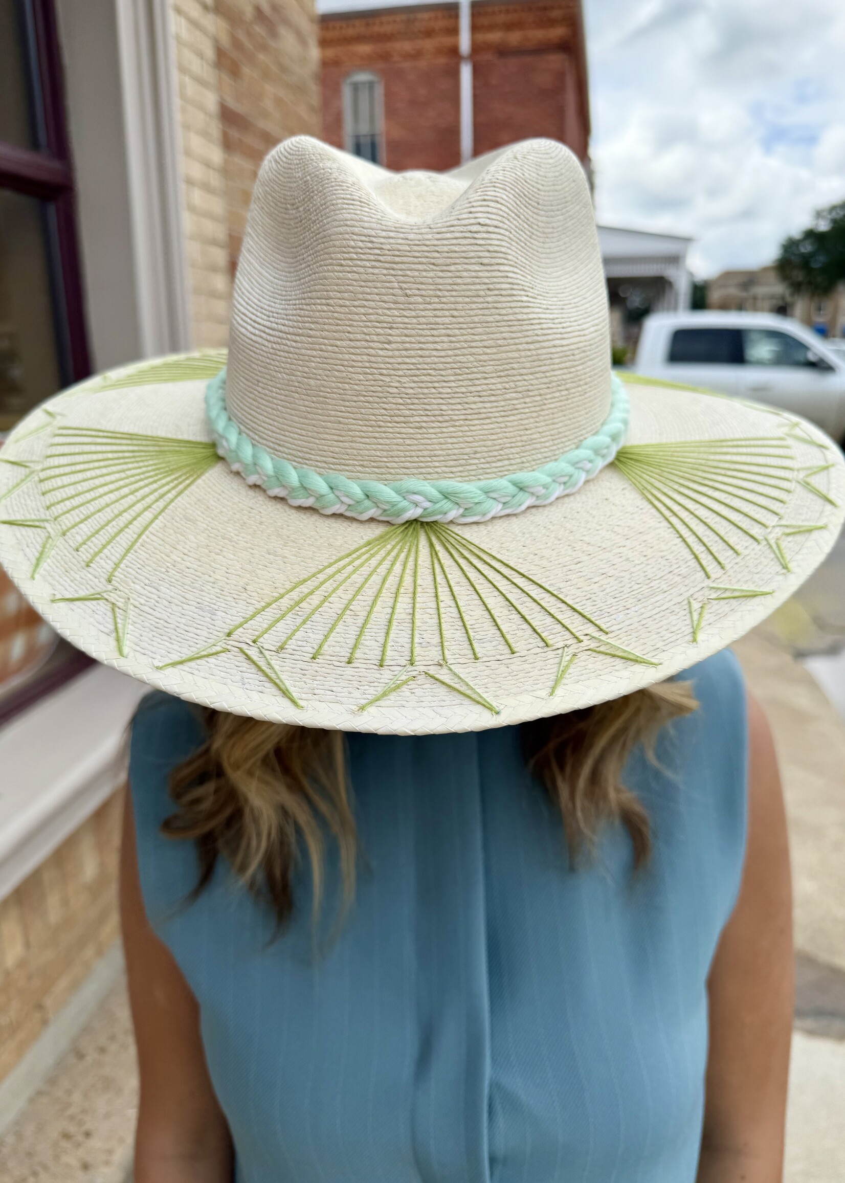 Bloom and Company Mallorca Hat Lime & Turquoise