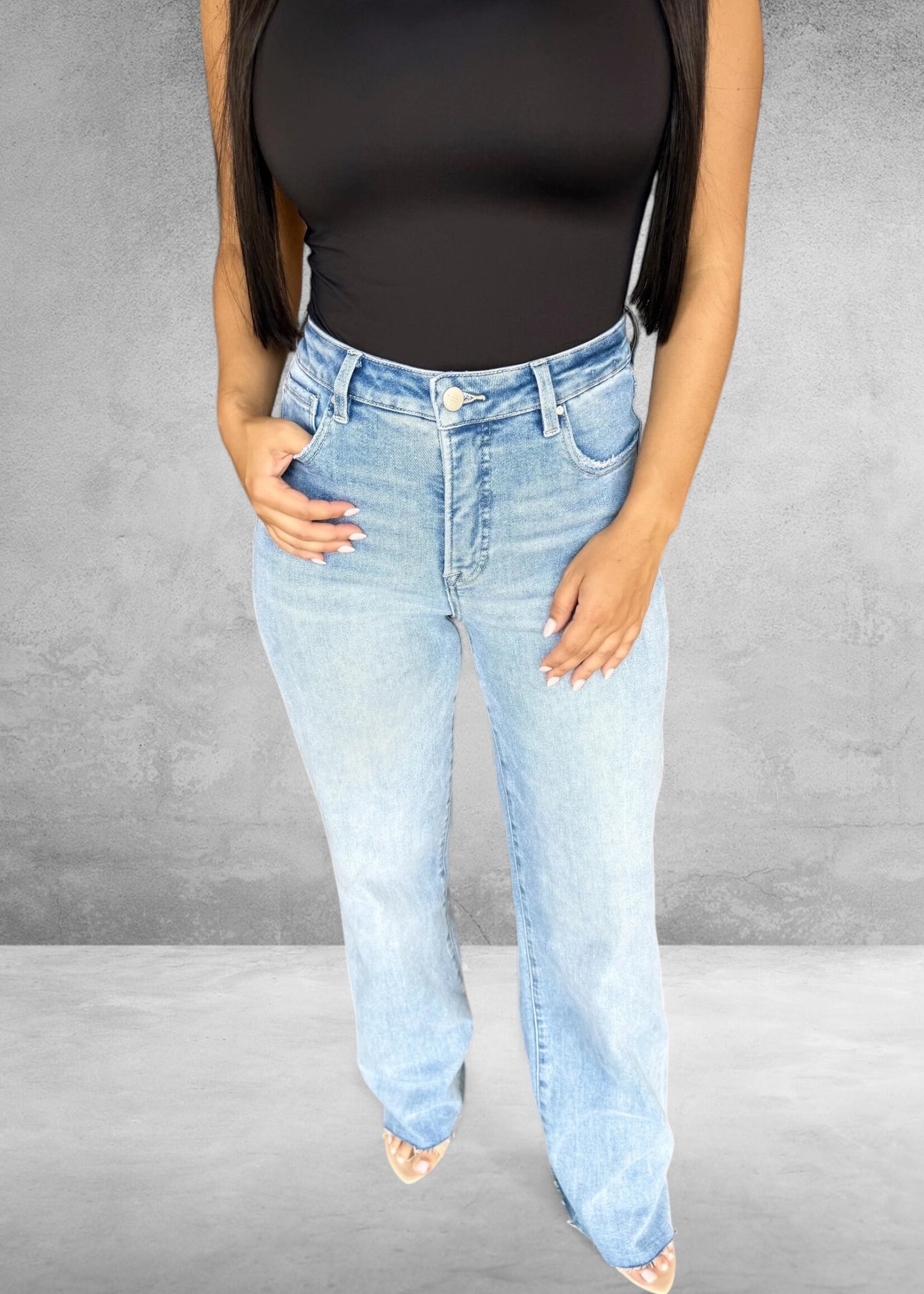 Bloom and Company Risen High Rise Straight Jeans Light