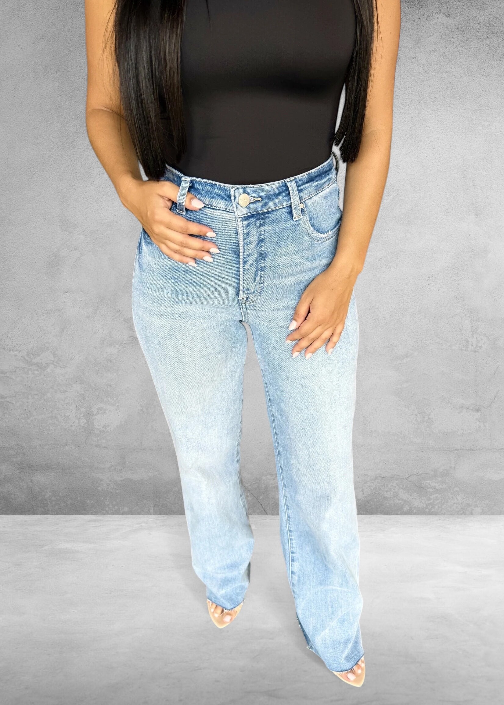 Bloom and Company Risen High Rise Straight Jeans Light