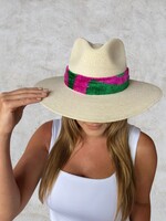 Bloom and Company Baldiz Green & Pink Ikat Hat