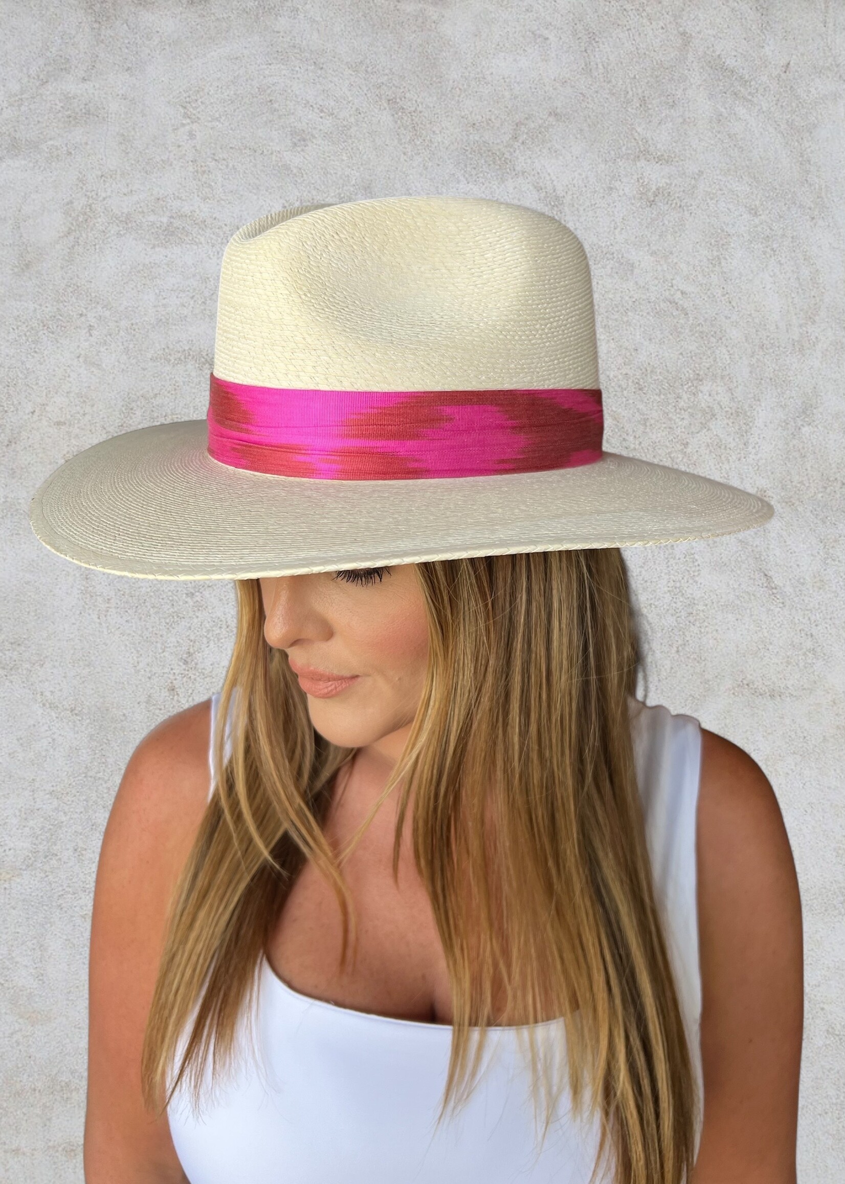 Bloom and Company Baldiz Pink Ikat Hat