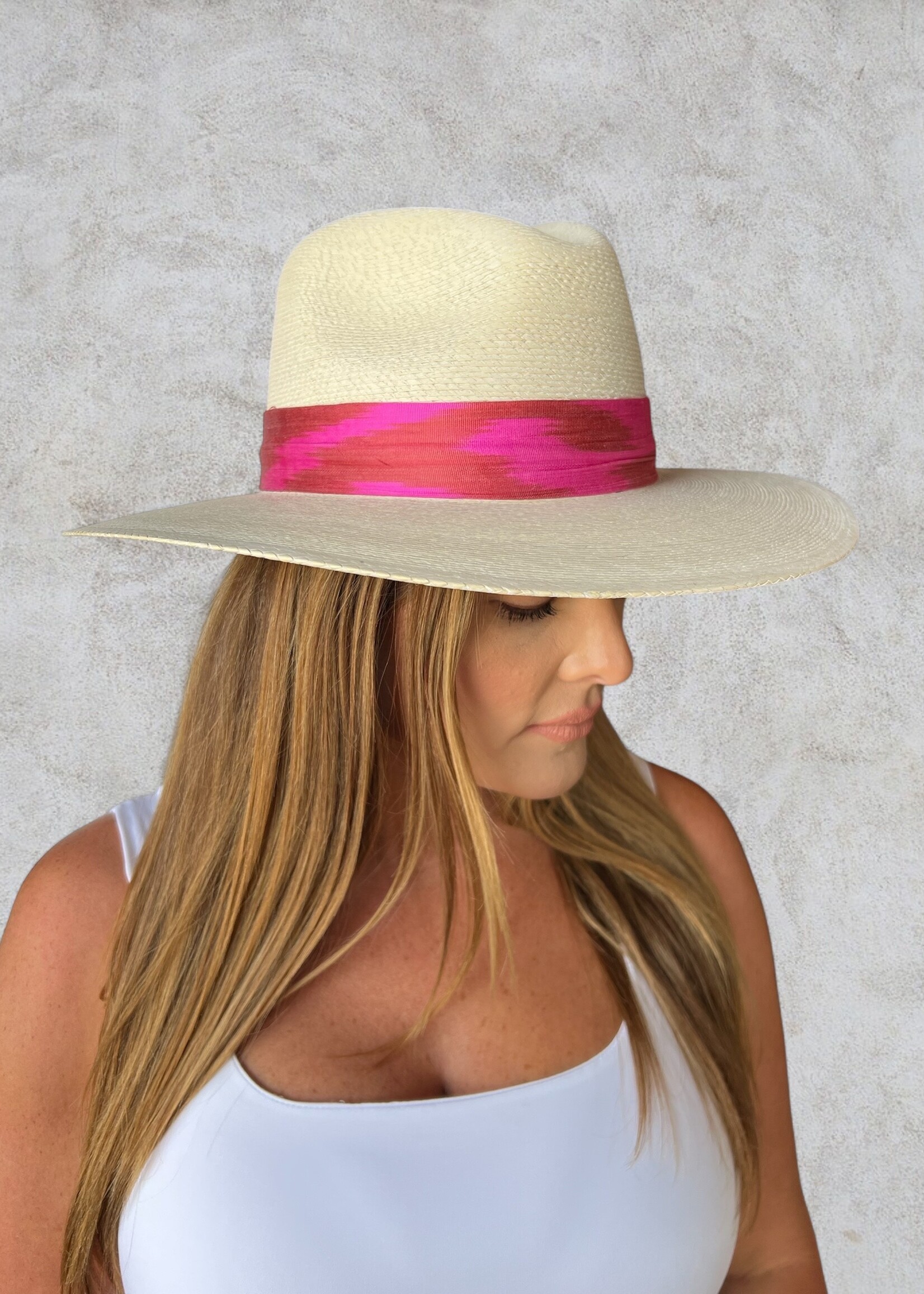 Bloom and Company Baldiz Pink Ikat Hat