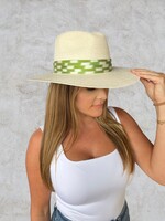 Bloom and Company Baldiz Green & White Ikat Hat