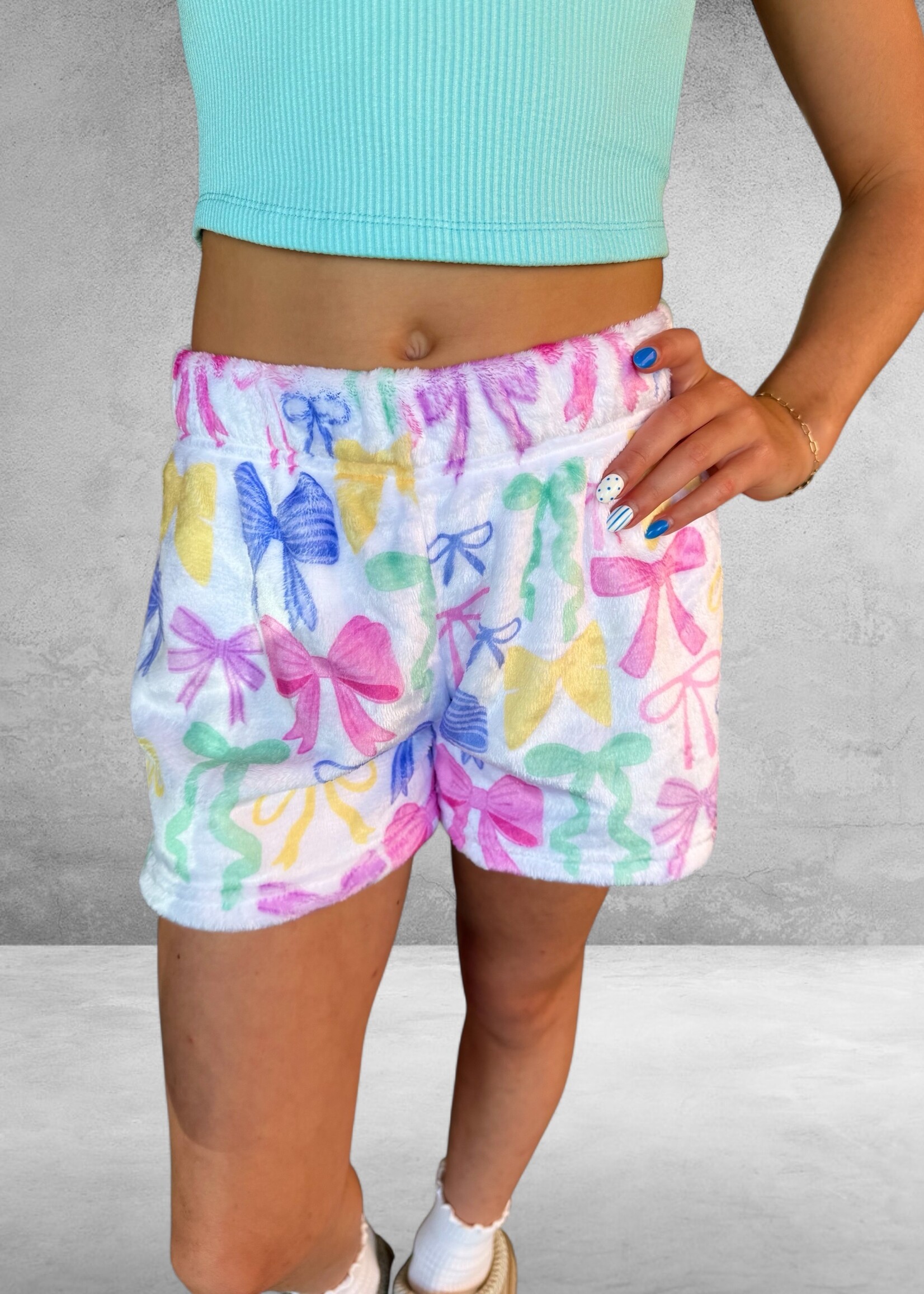 Bloom and Company Pretty Bows Plush Shorts