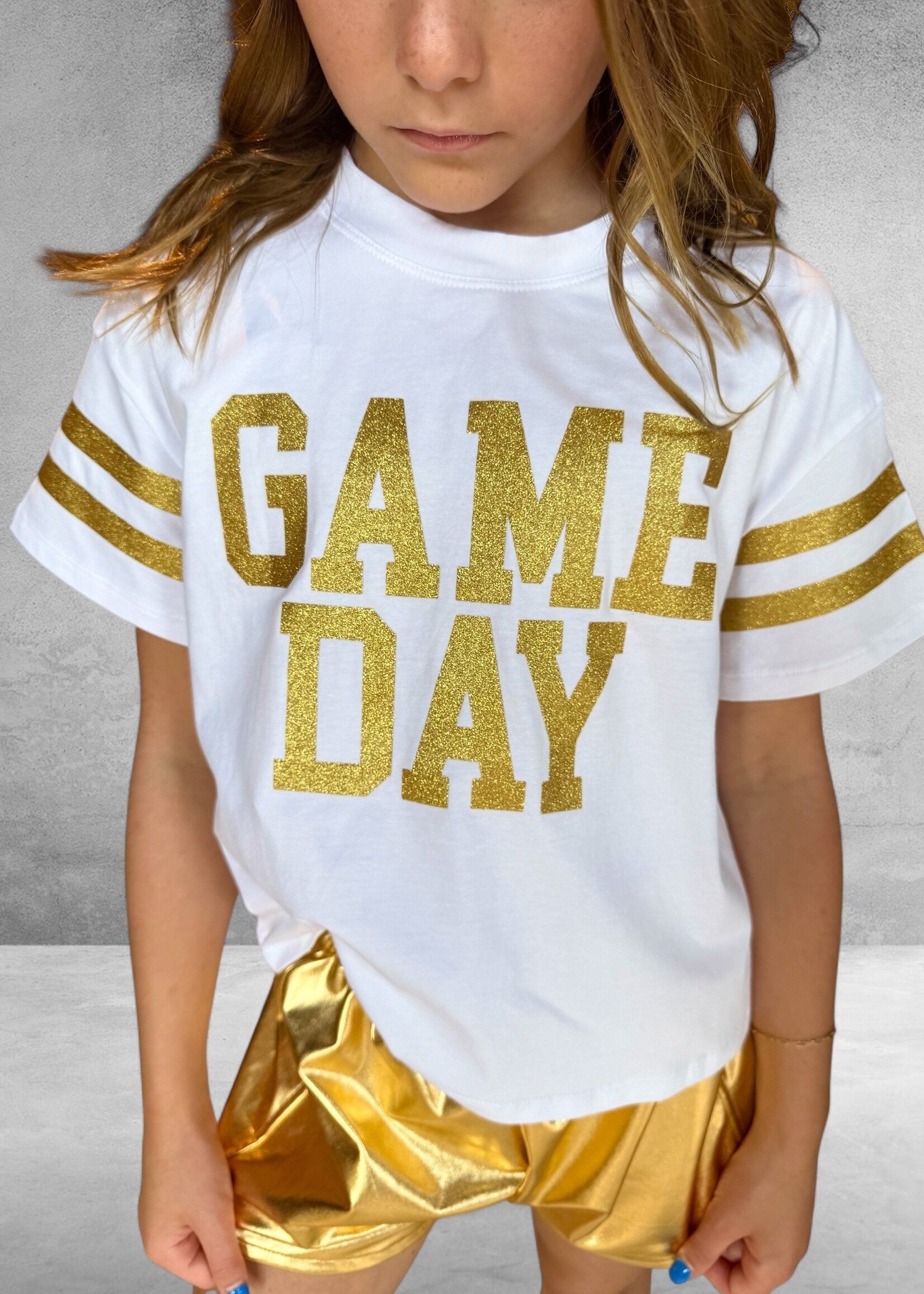 Bloom and Company Youth Gold Game Day Glitter T-Shirt