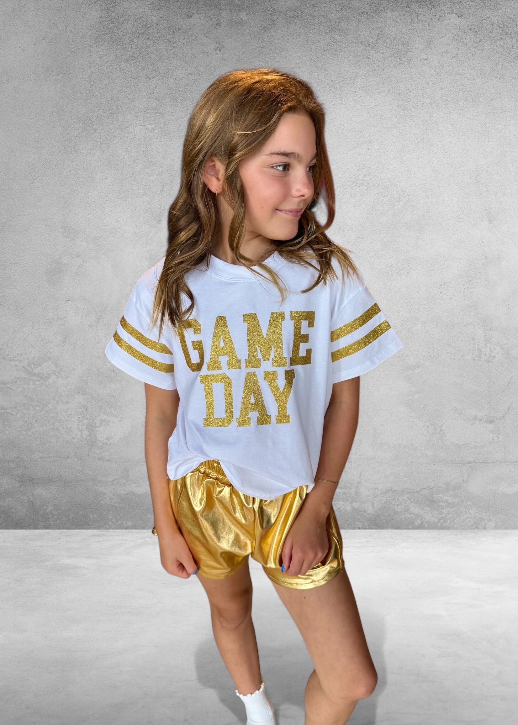 Bloom and Company Youth Gold Game Day Glitter T-Shirt