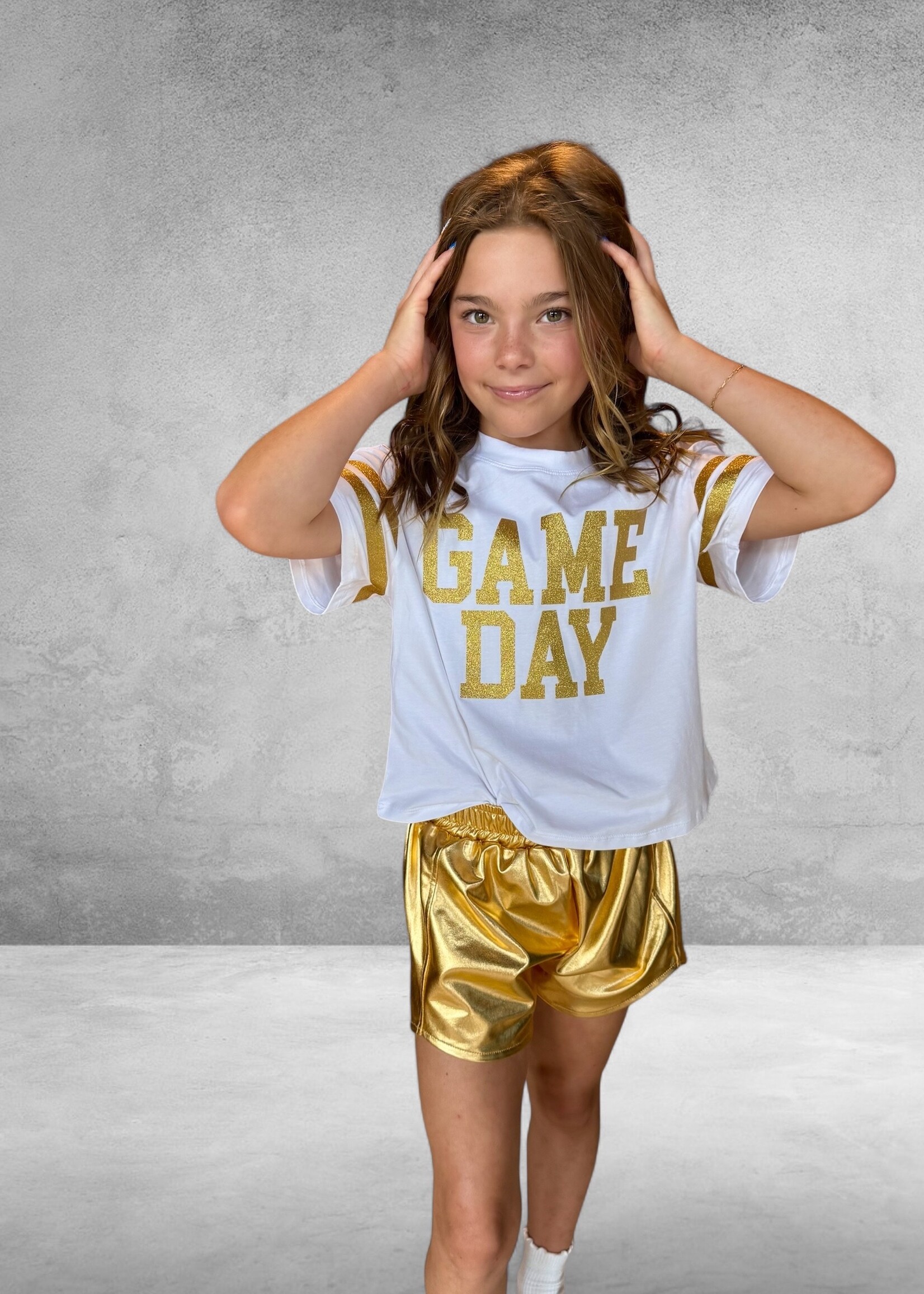 Bloom and Company Youth Gold Game Day Glitter T-Shirt