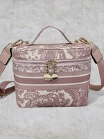 Bloom and Company Pink New Vintage Embroidered Portable Cosmetic Bag