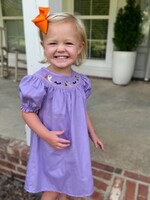 Bloom and Company Purple Halloween Smock Embroidery Baby Girl Dress