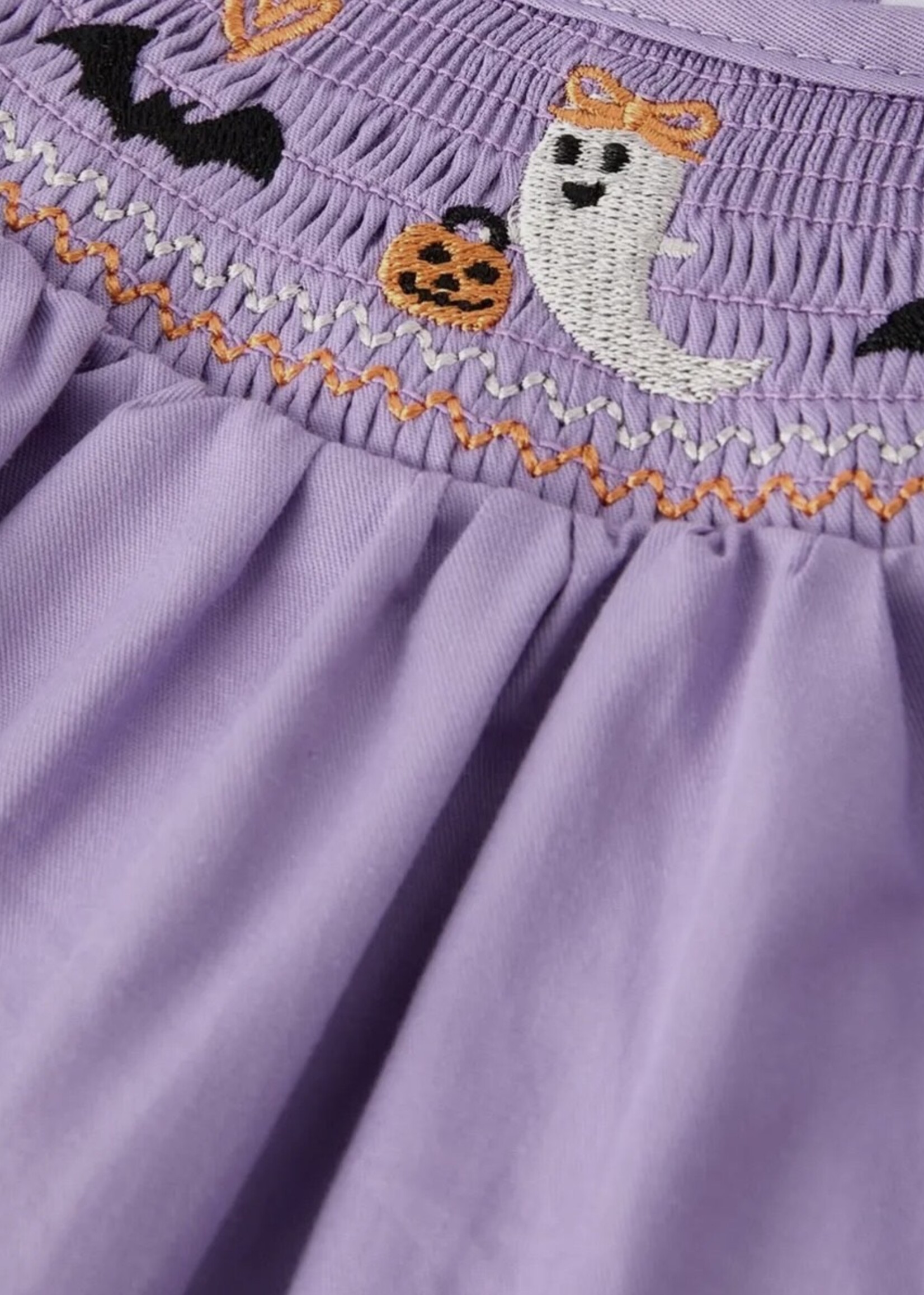 Bloom and Company Purple Halloween Smock Embroidery Baby Girl Dress