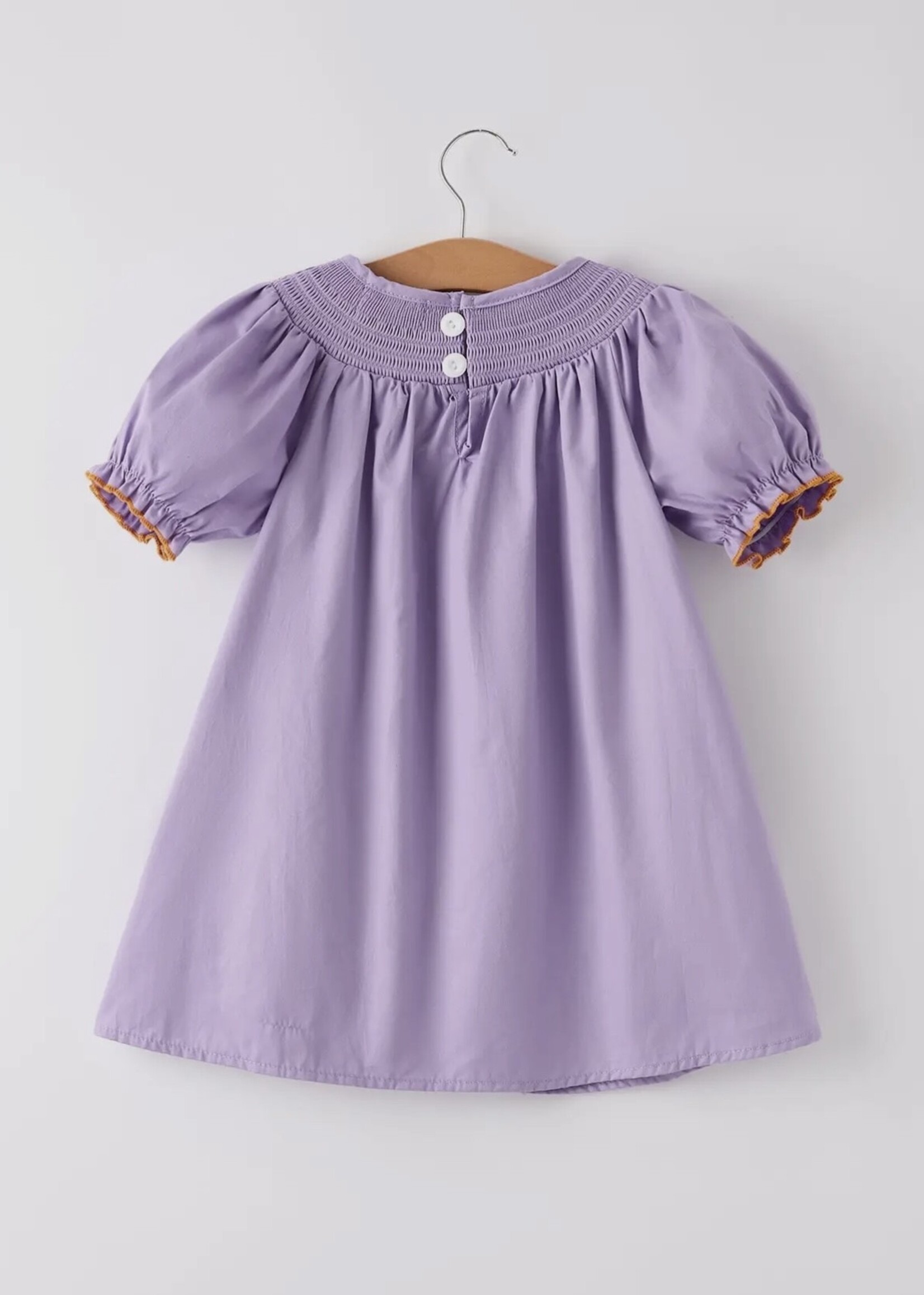 Bloom and Company Purple Halloween Smock Embroidery Baby Girl Dress