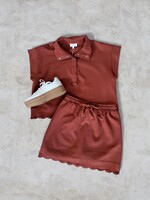 Bloom and Company Auburn Sleeveless Scalloped Top & Shorts Set