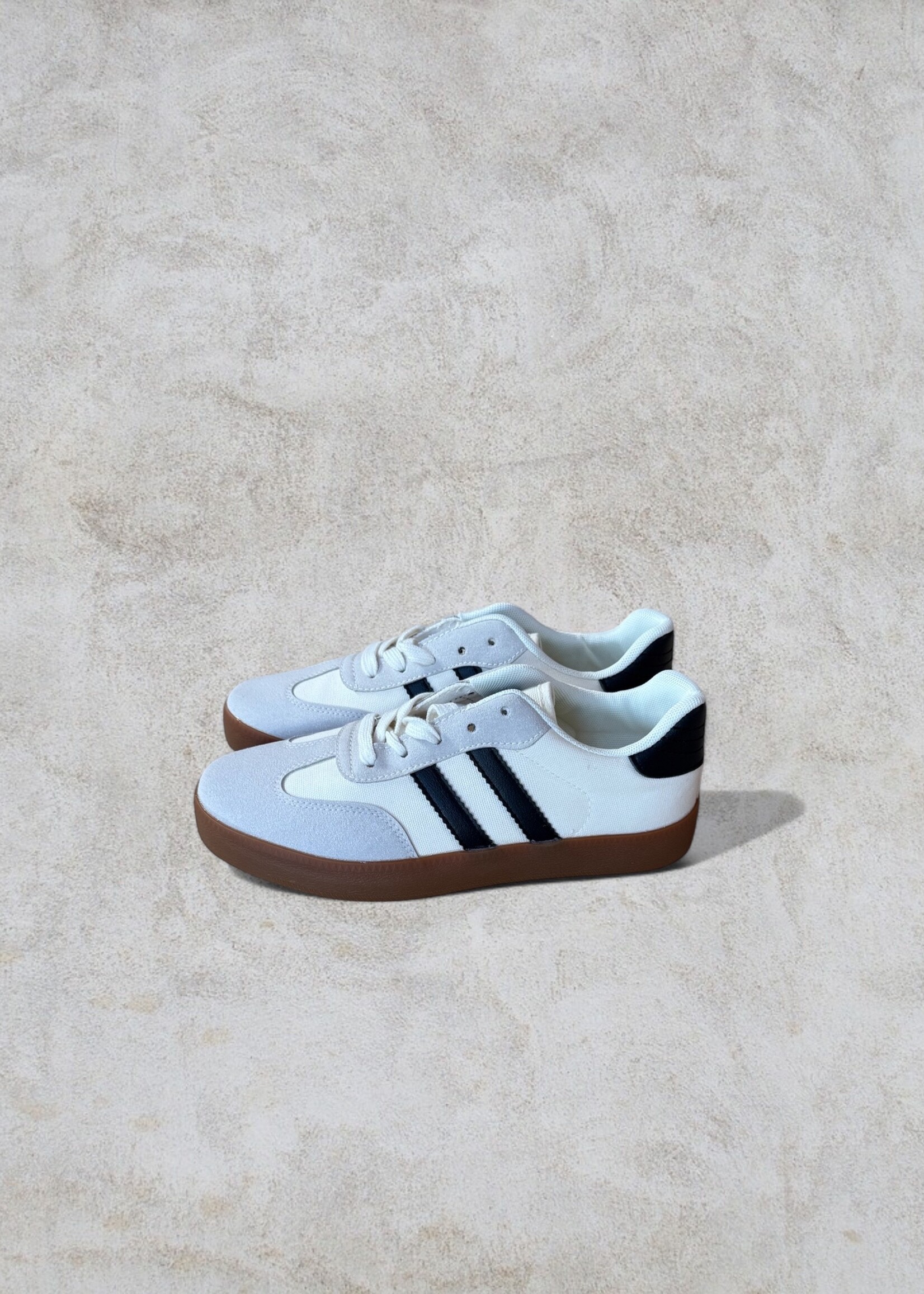 Bloom and Company Striped Lace Up Flat Sneaker