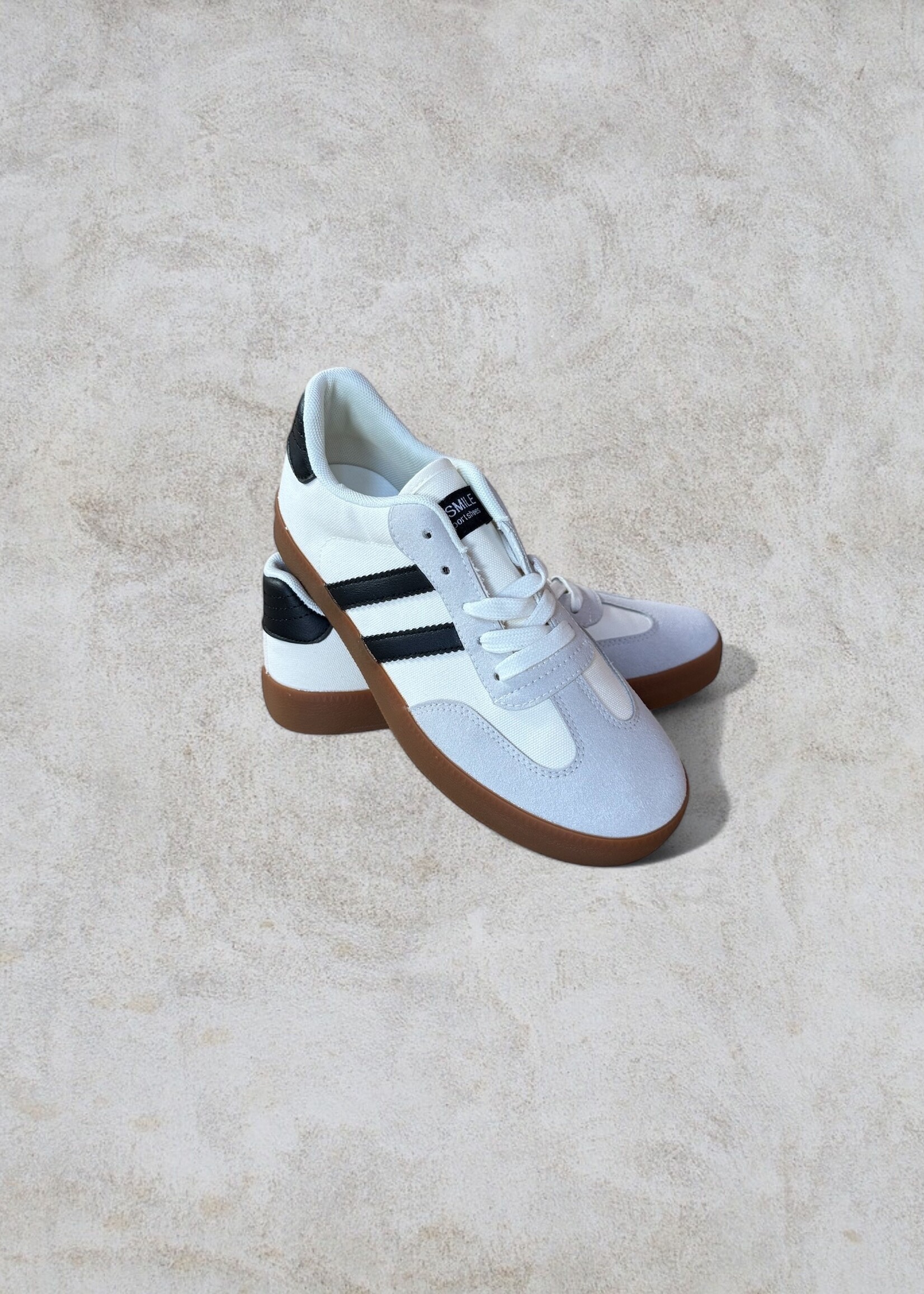 Bloom and Company Striped Lace Up Flat Sneaker