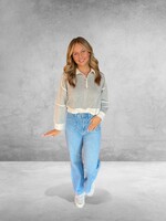 Bloom and Company Simply Southern Heather Gray Quarter Zip Top