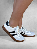 Bloom and Company Striped Lace Up Flat Sneaker