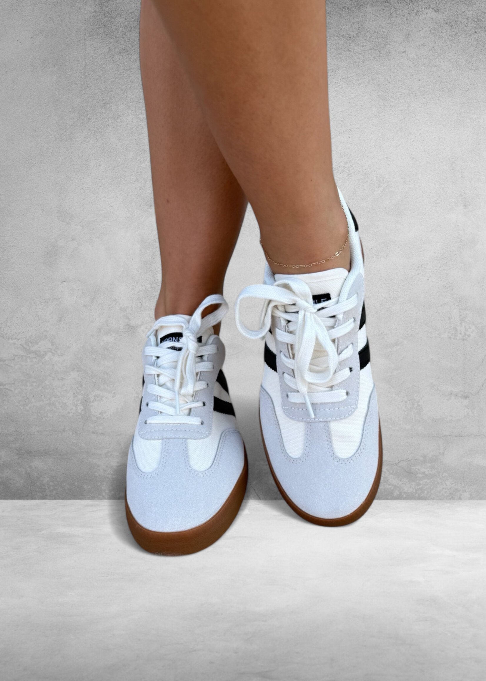Bloom and Company Striped Lace Up Flat Sneaker