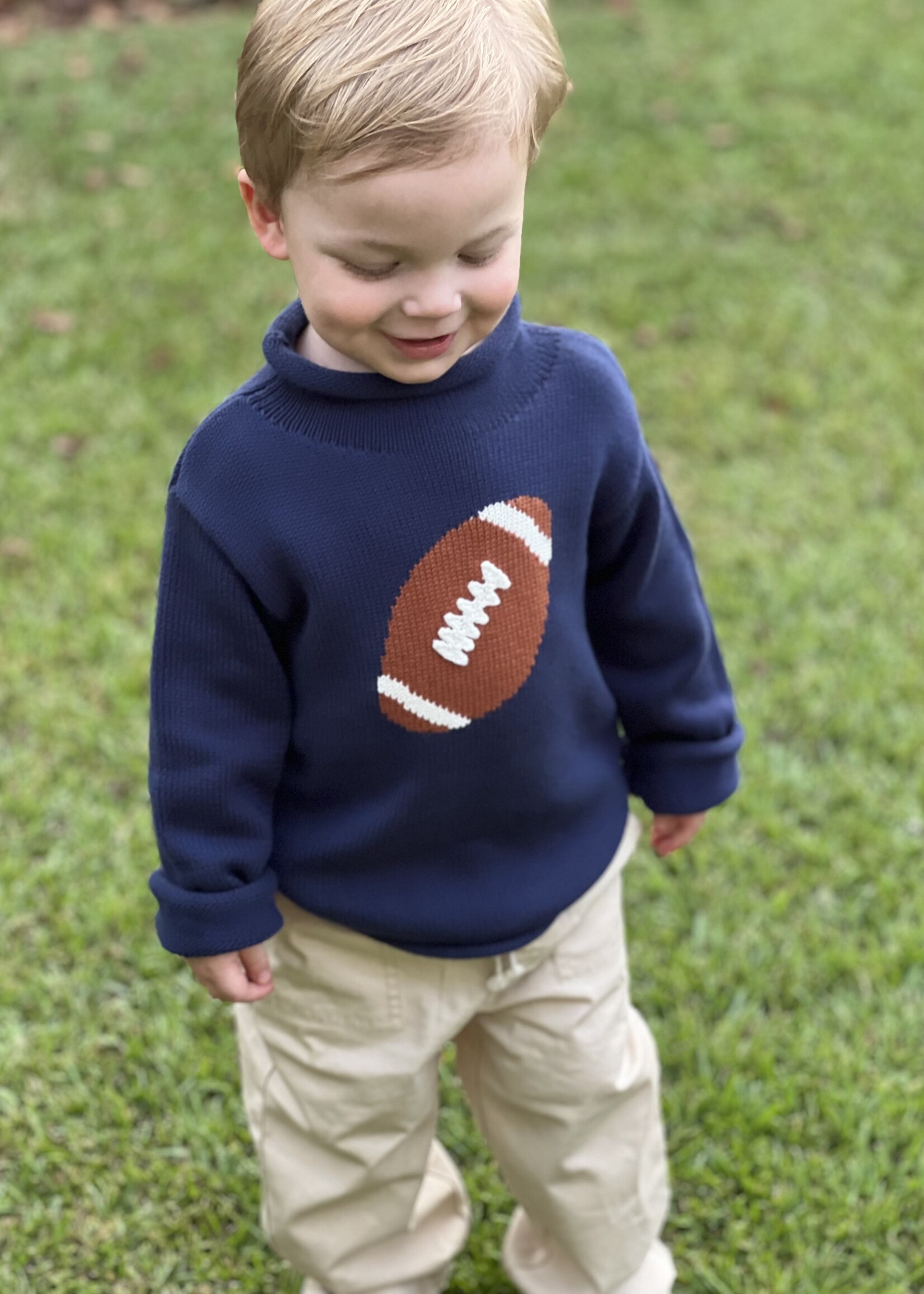 Bloom and Company Youth Football Rollneck Sweater