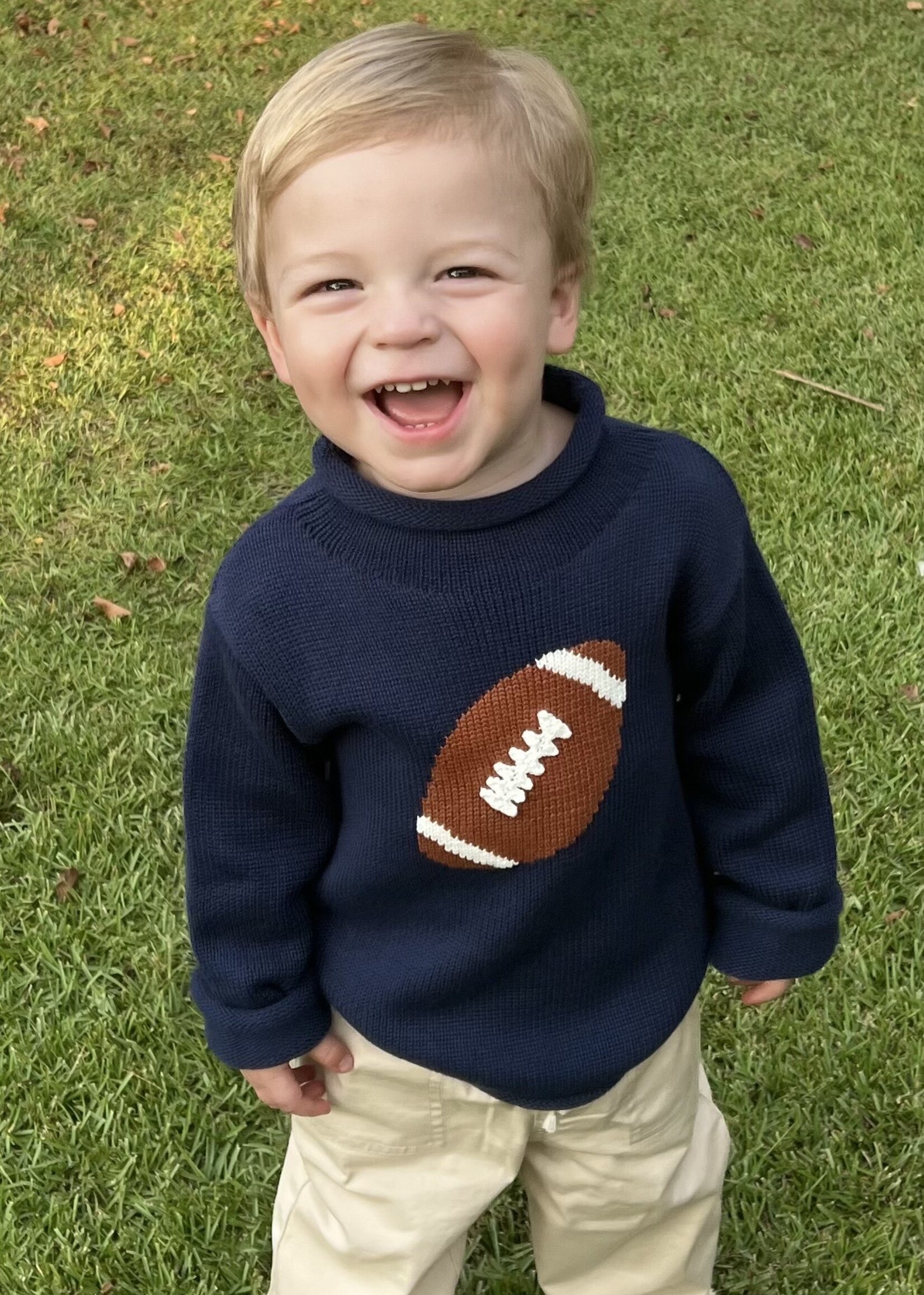 Bloom and Company Youth Football Rollneck Sweater