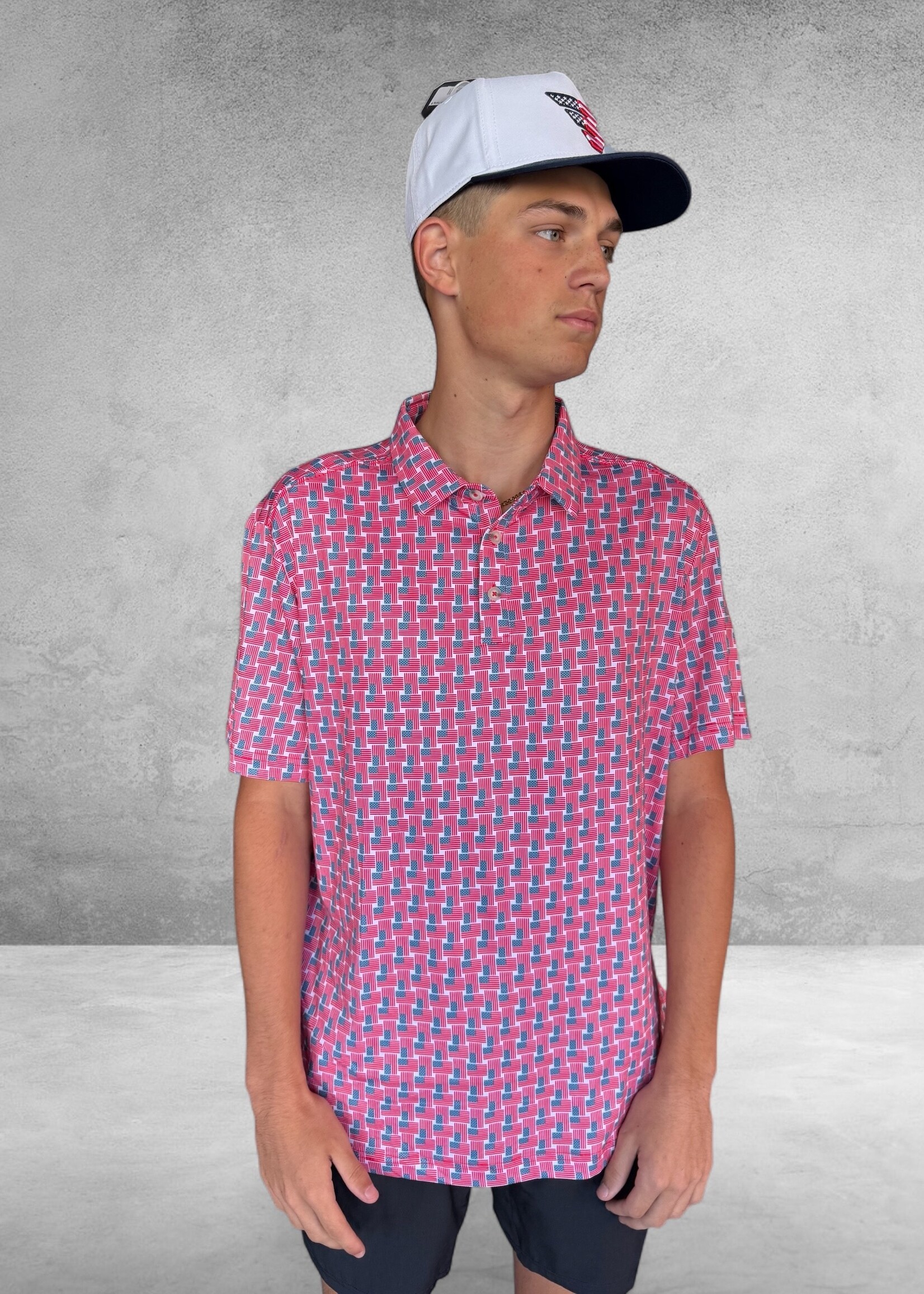 Bloom and Company Burlebo Performance Polo American Flag