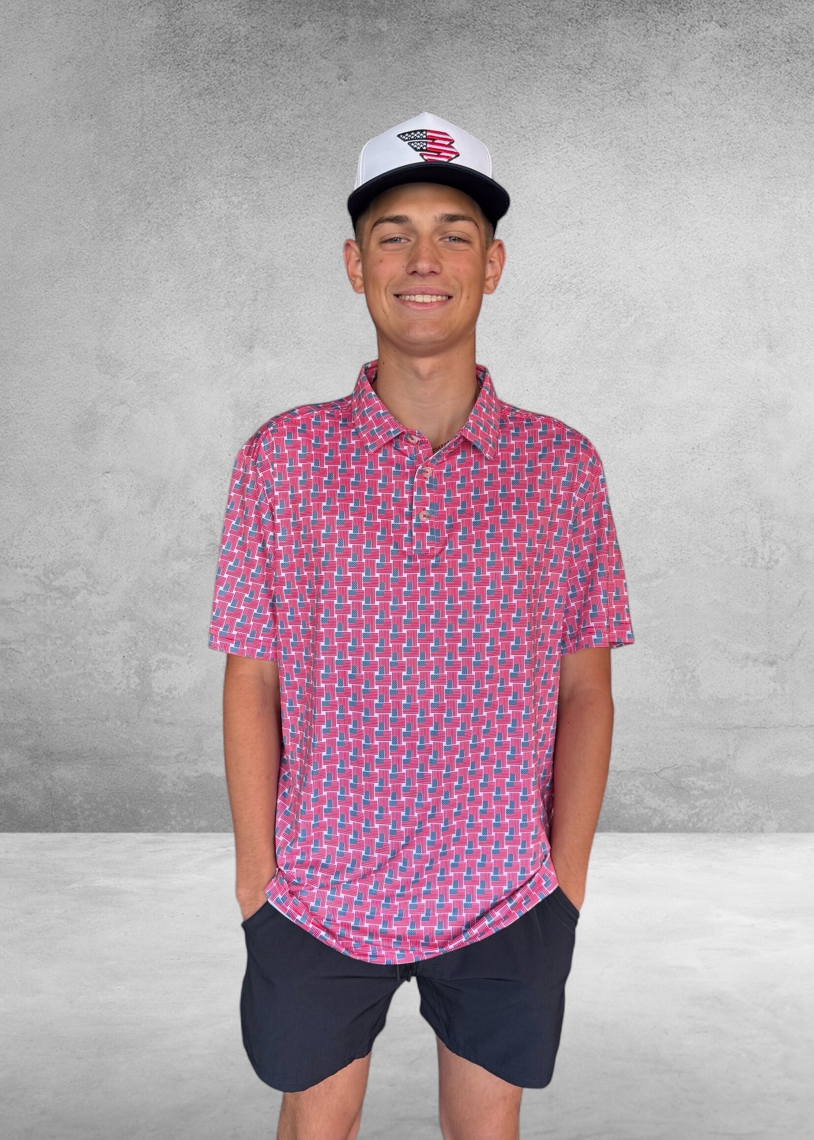 Bloom and Company Burlebo Performance Polo American Flag