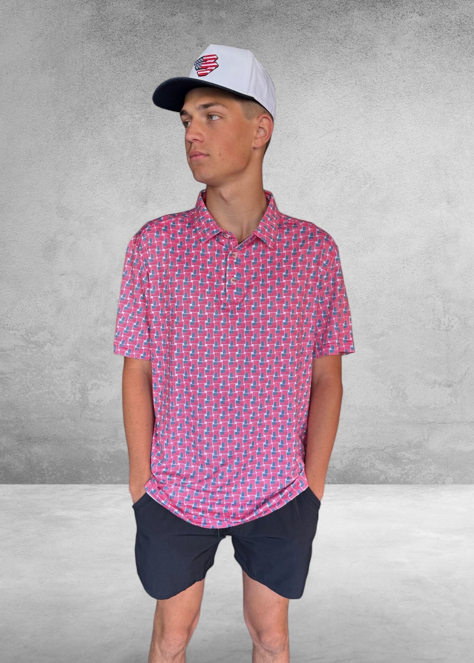 Bloom and Company Burlebo Performance Polo American Flag