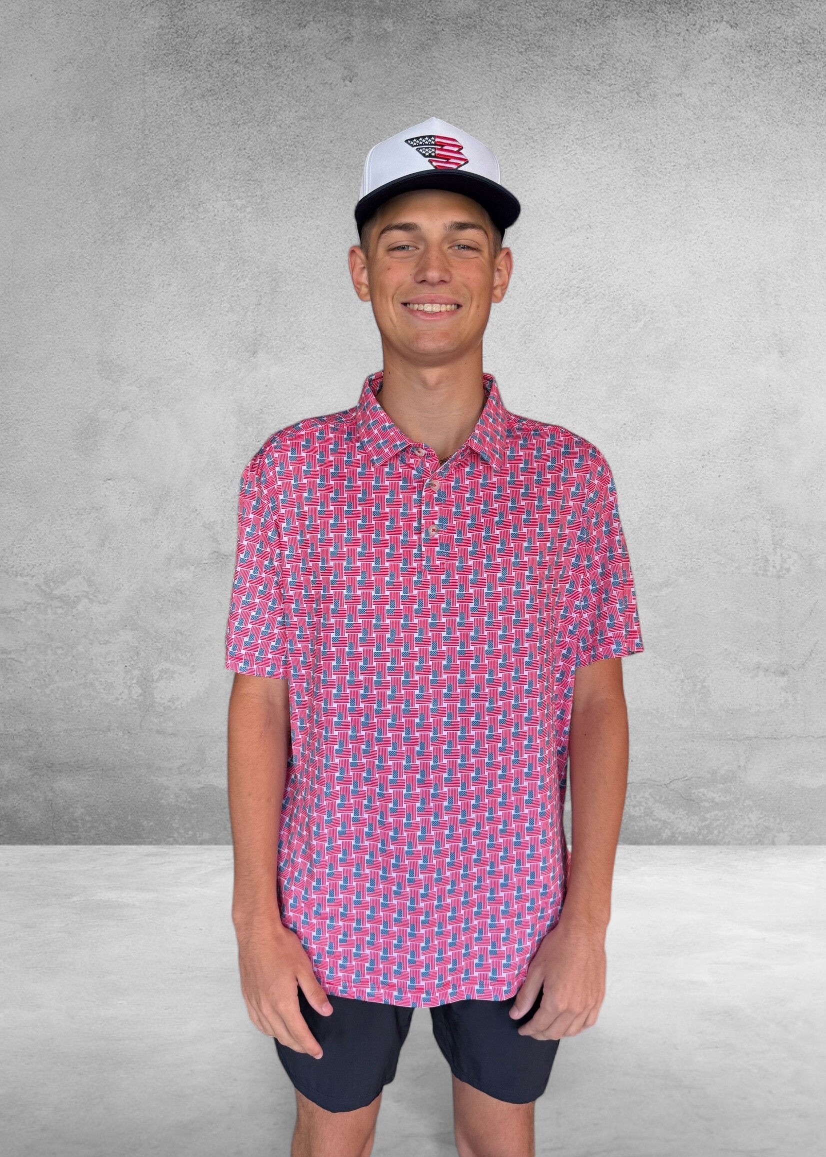 Bloom and Company Burlebo Performance Polo American Flag