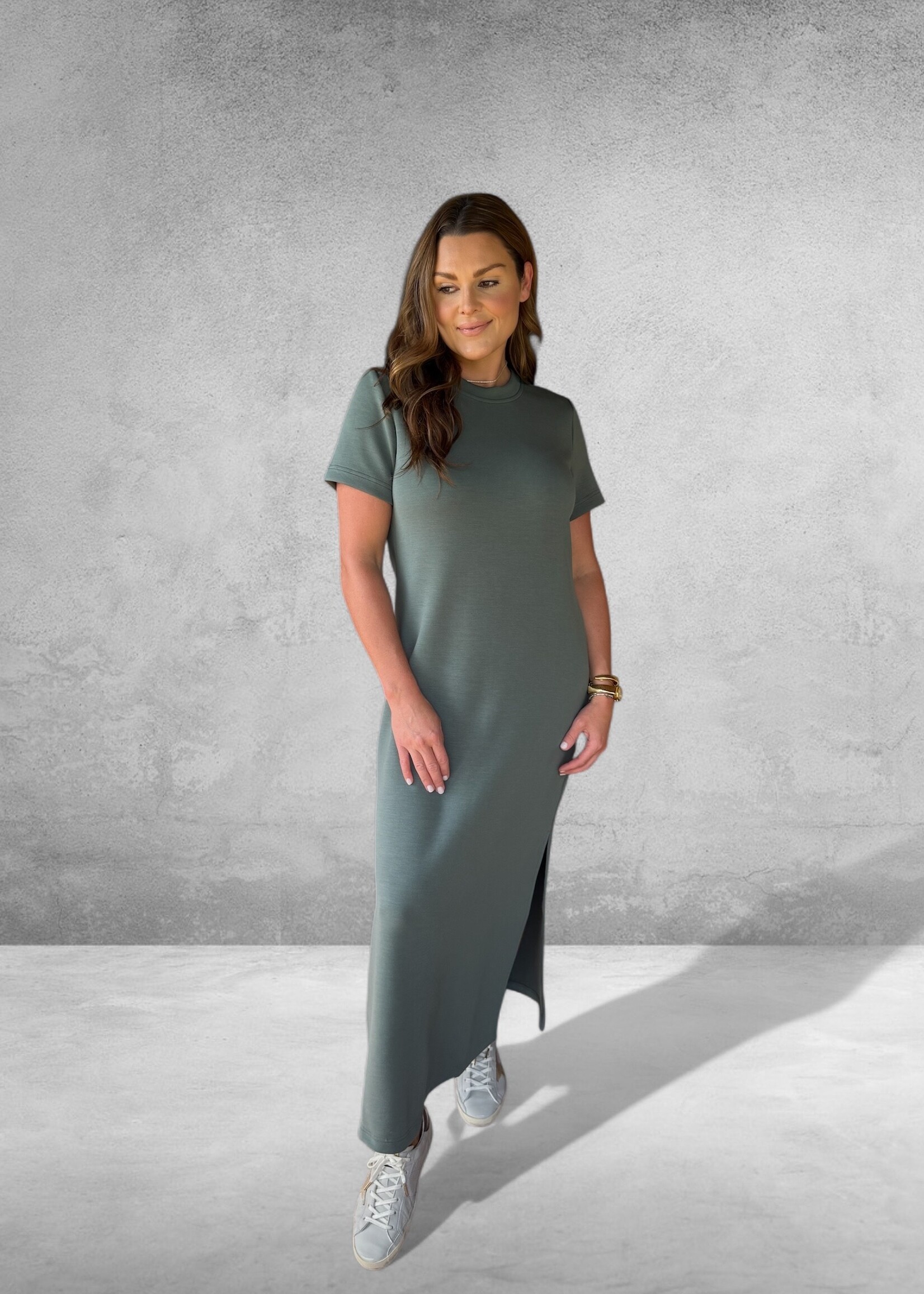 Bloom and Company Short Sleeve Maxi Dress Sage
