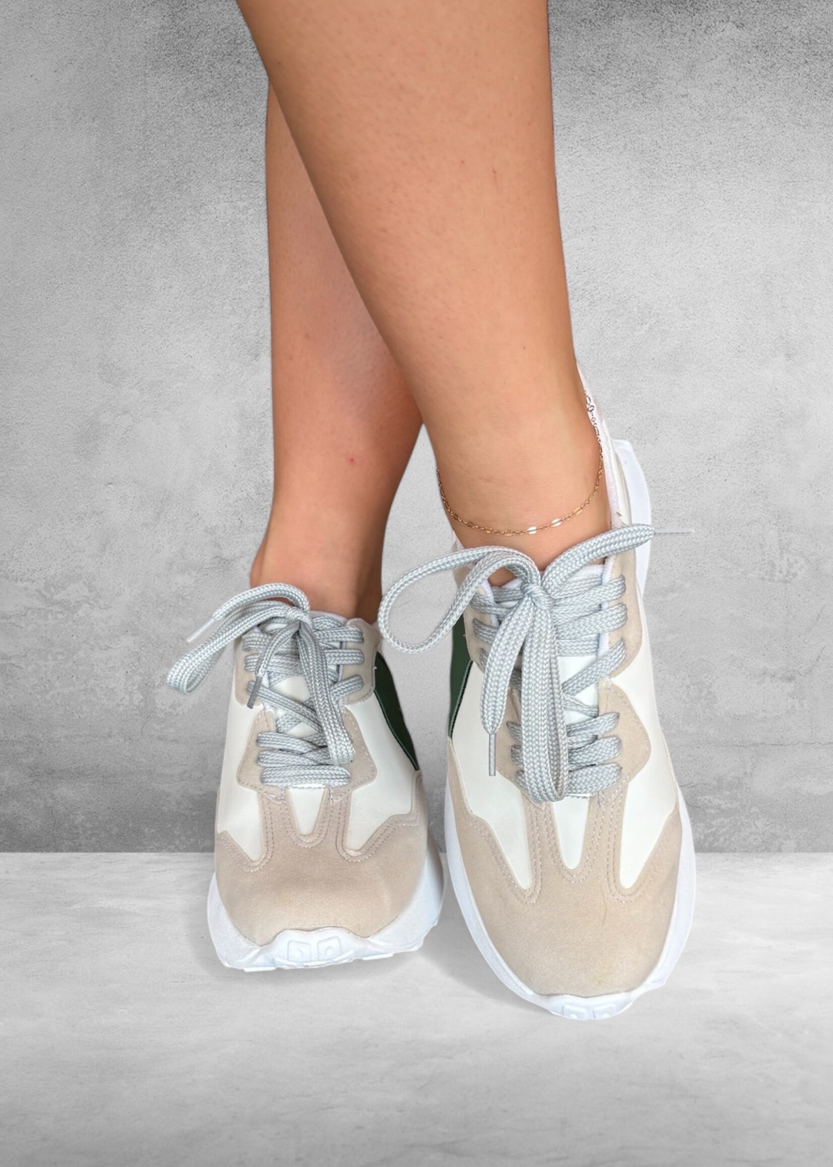 Bloom and Company Green Striped Sneakers