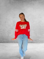 Bloom and Company Red Game Day Oversized Sweatshirt
