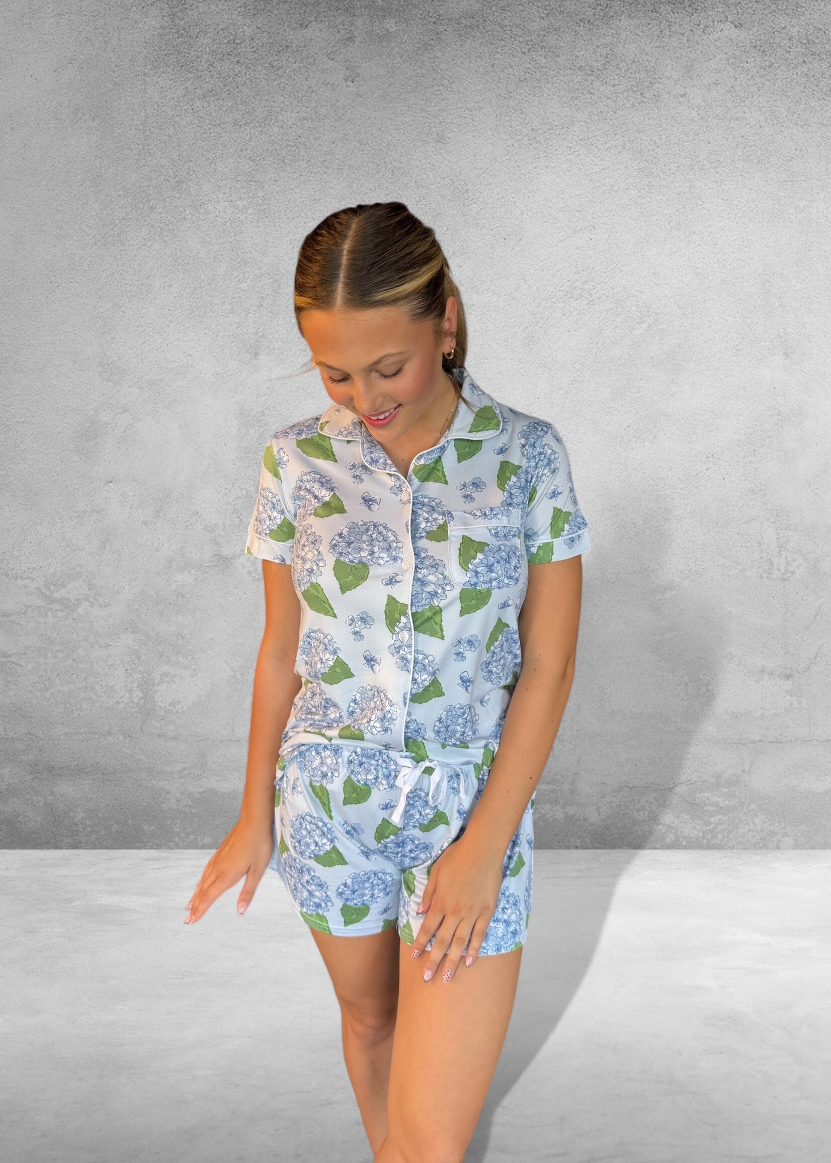 Bloom and Company Hydrangea Short Sleeve & Shorts PJ Set