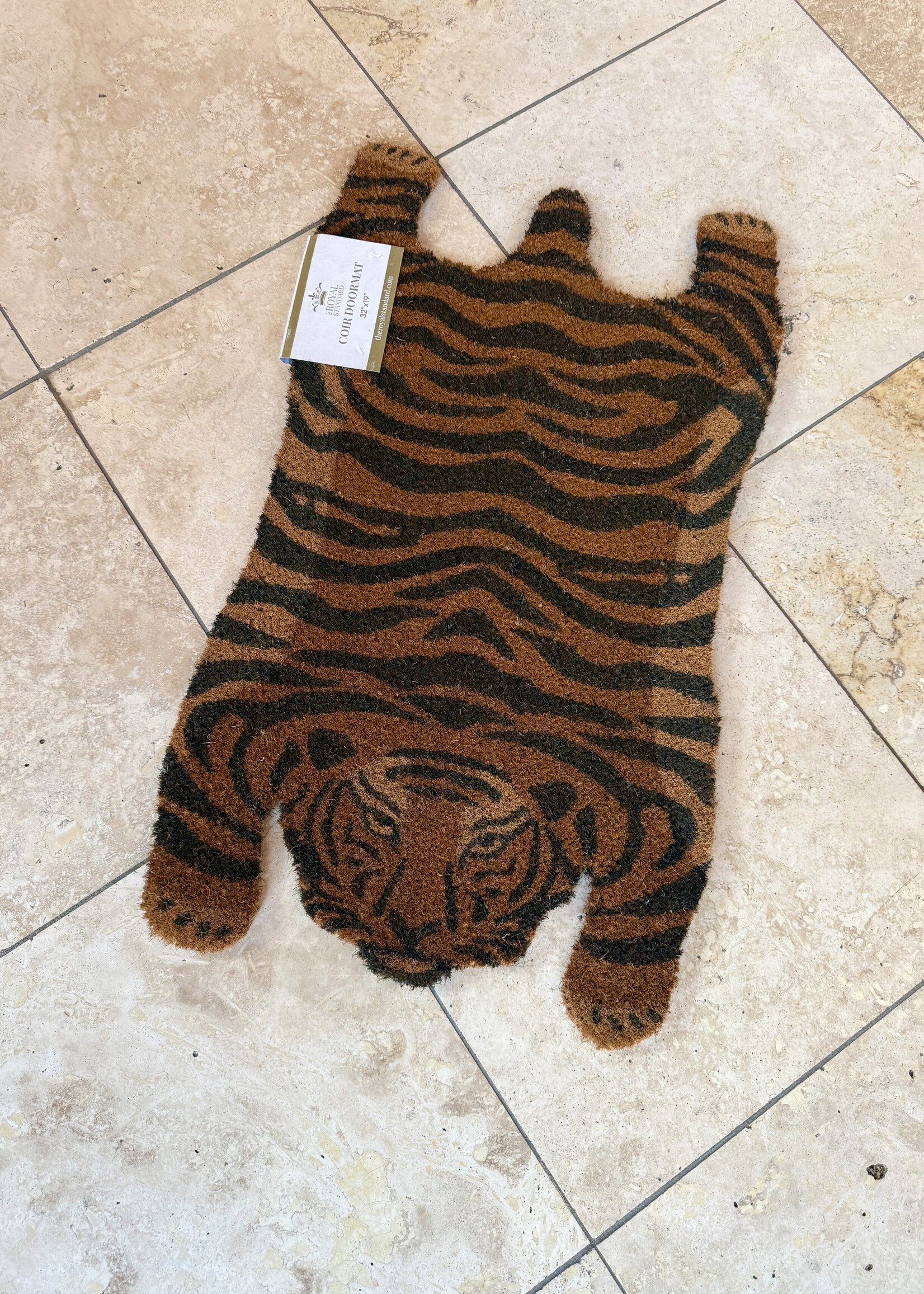 Bloom and Company Tiger Shaped Coir Doormat