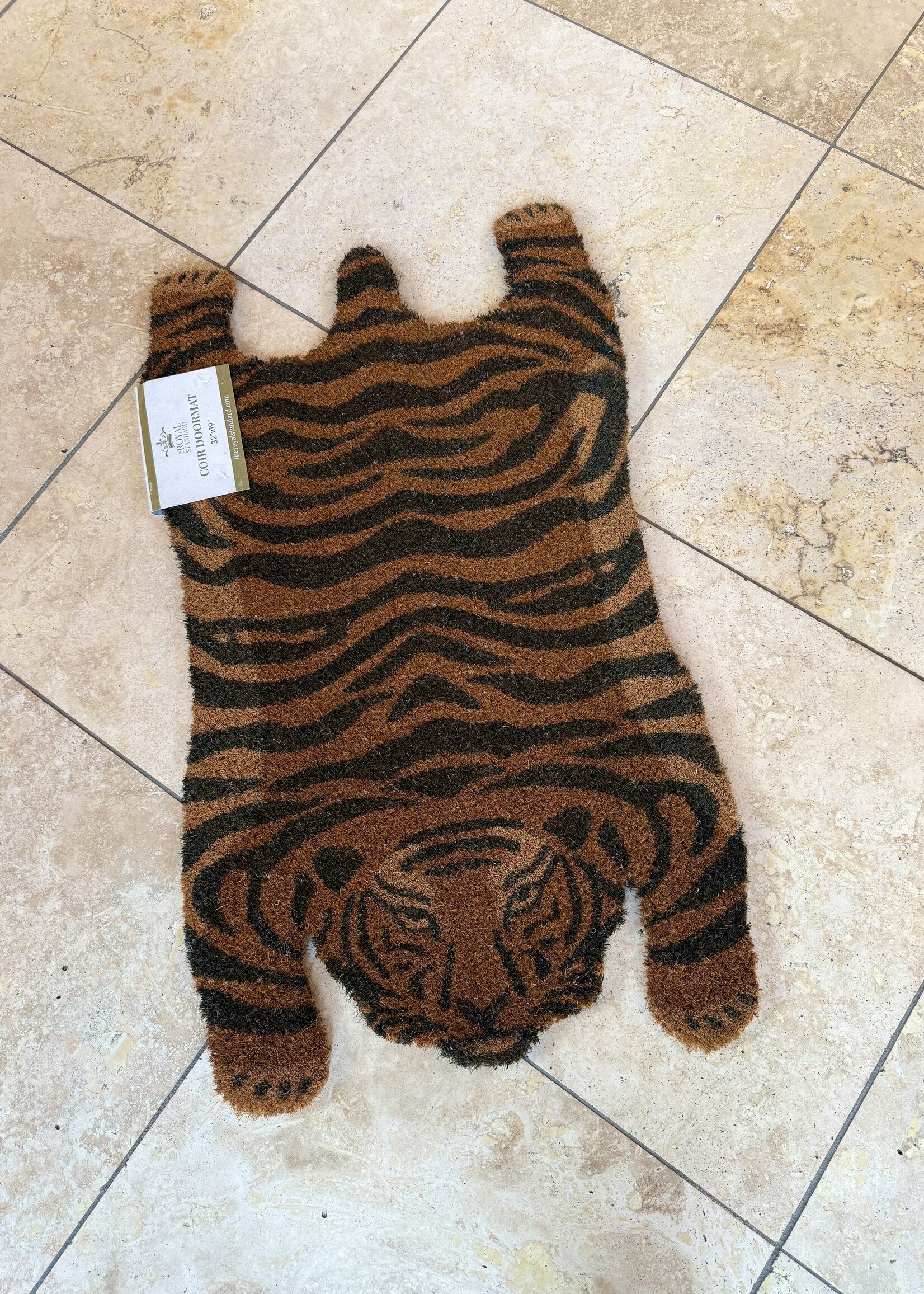 Bloom and Company Tiger Shaped Coir Doormat