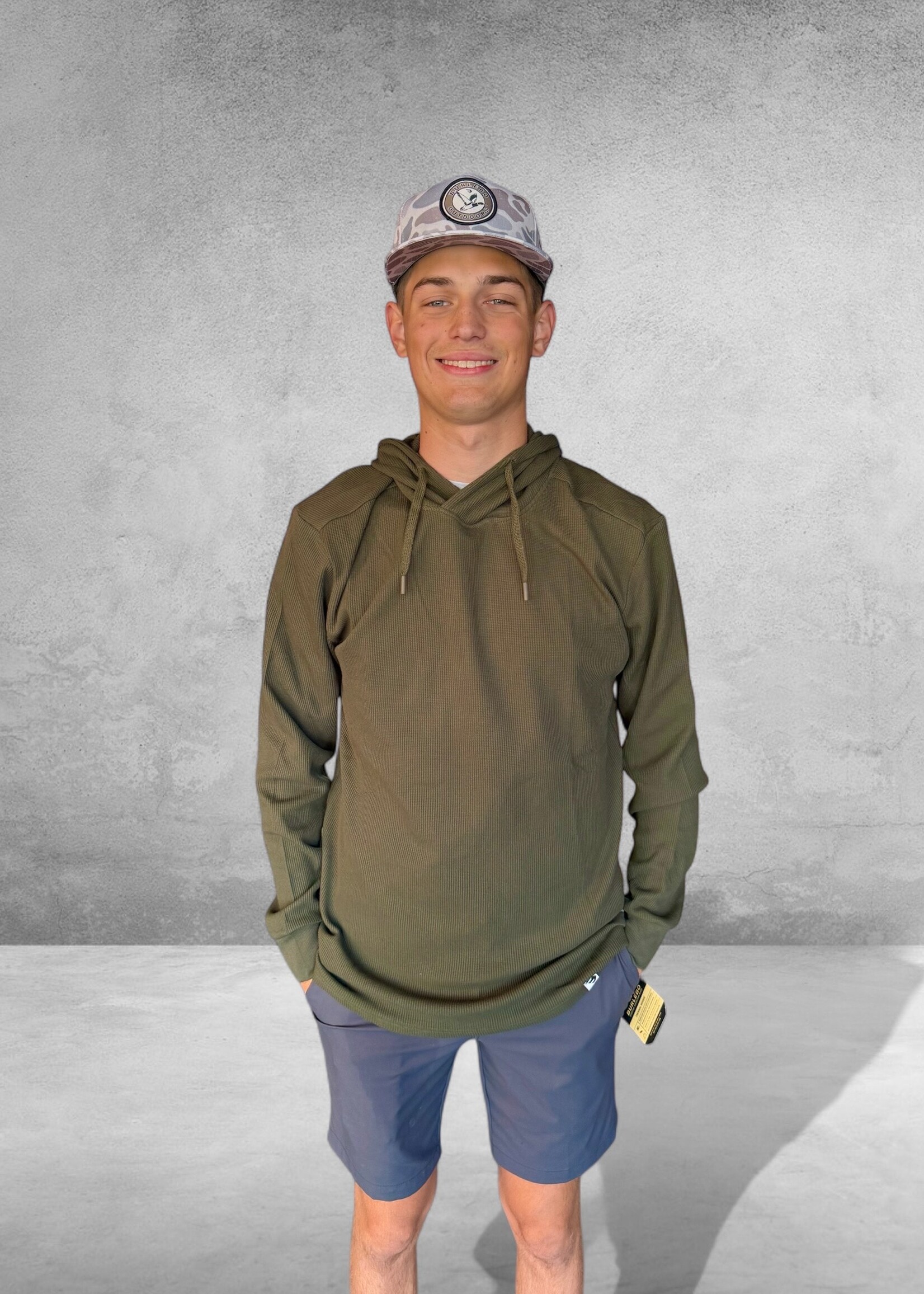 Bloom and Company Burlebo Thermal Hoodie Mallard Green