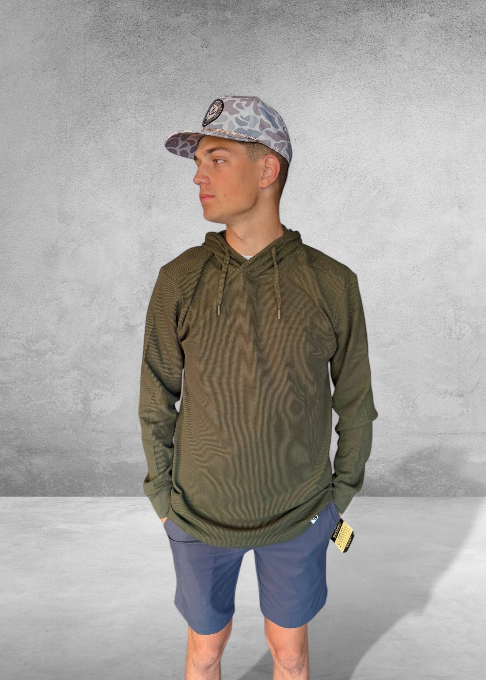 Bloom and Company Burlebo Thermal Hoodie Mallard Green