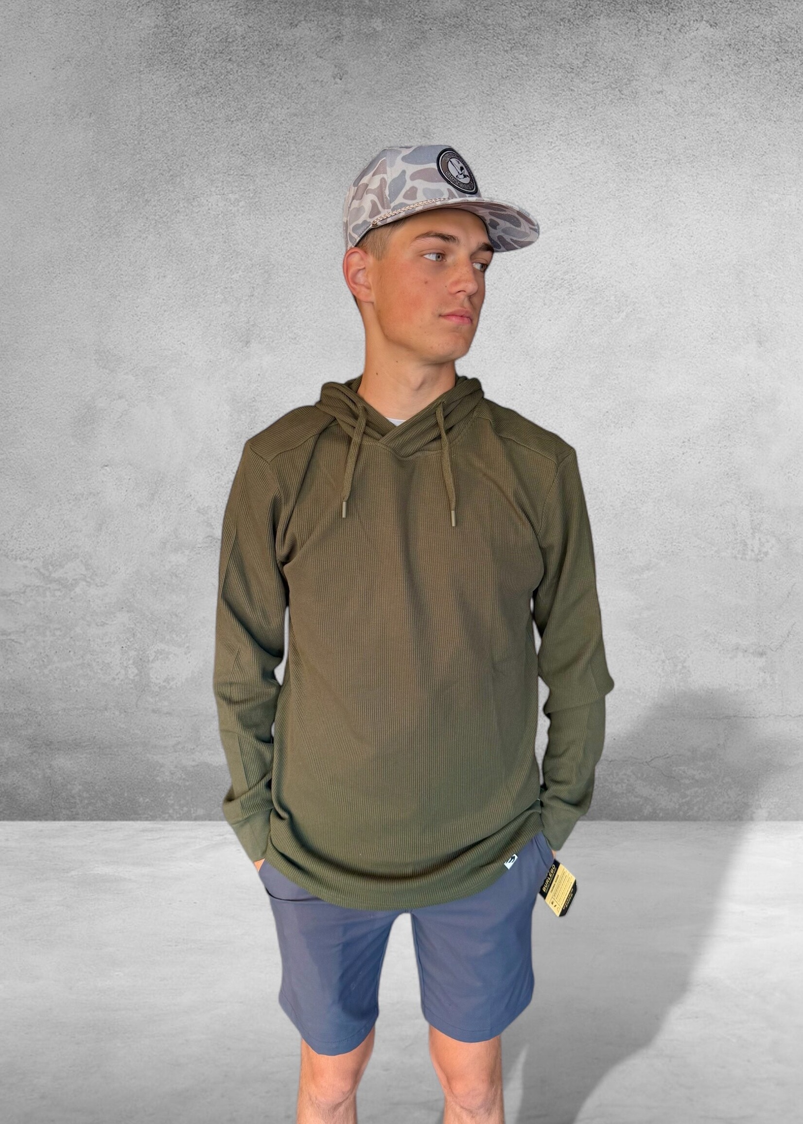 Bloom and Company Burlebo Thermal Hoodie Mallard Green