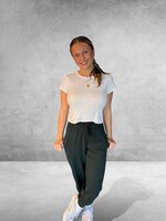 Bloom and Company Knit Cotton Short Sleeve Crop Top White
