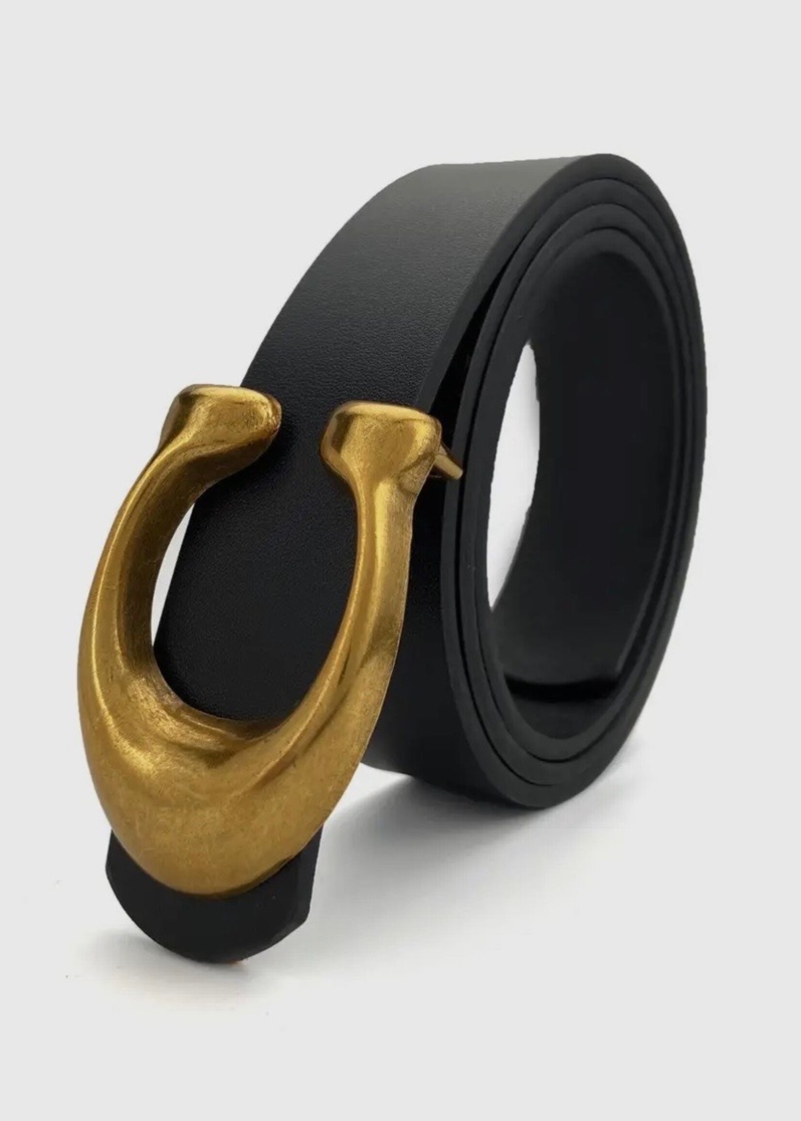 Bloom and Company Black Retro U-Buckle Belt