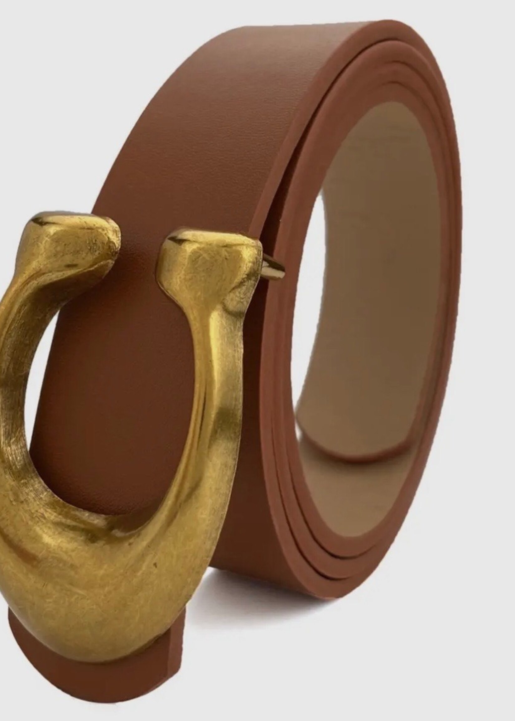 Bloom and Company Brown Retro U-Buckle Belt