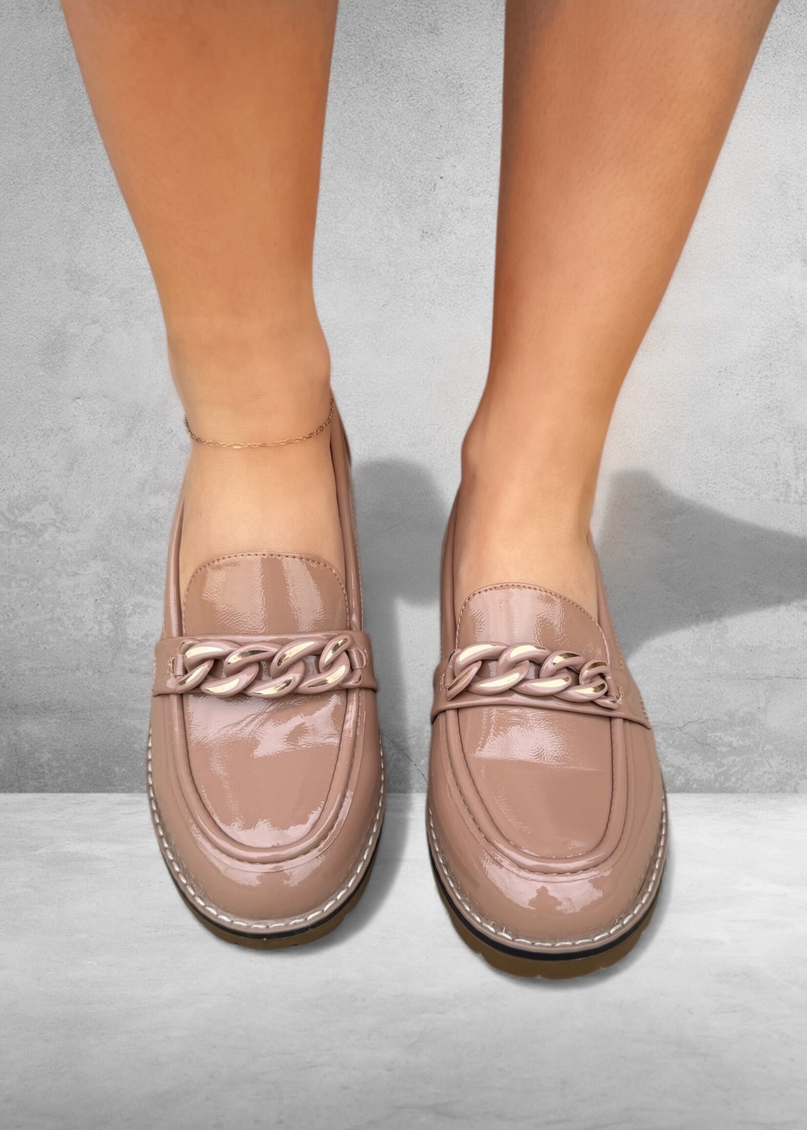 Bloom and Company Taupe Chunky Chain Loafer