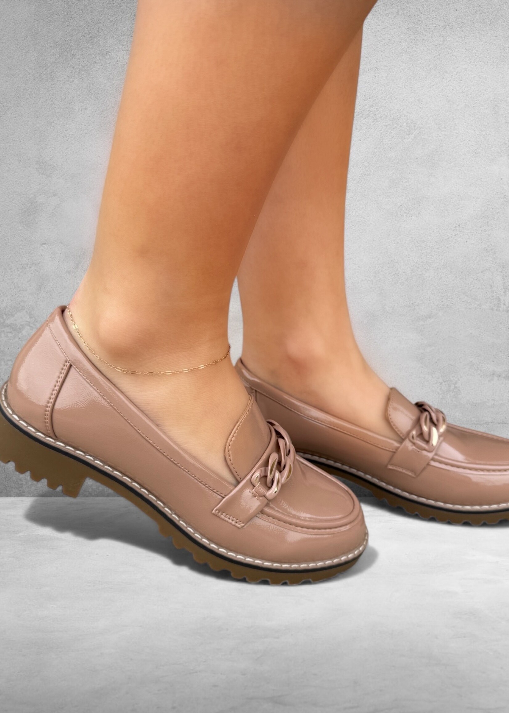 Bloom and Company Taupe Chunky Chain Loafer