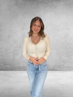 Bloom and Company Lace-Tie Sweater Cream