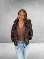 Bloom and Company Thumb Hole Hooded Puffer Jacket Black